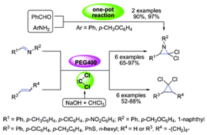说明:Graphical abstract:PEG400-enhanced synthesis of gem-dichloroaziridines and gem-dichlorocyclopropanes via in situ generated dichlorocarbene